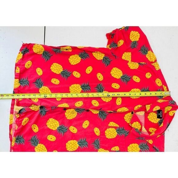 Hurley Pineapple Button Up Short Sleeve Shirt Mens Size XXL - Picture 8 of 8